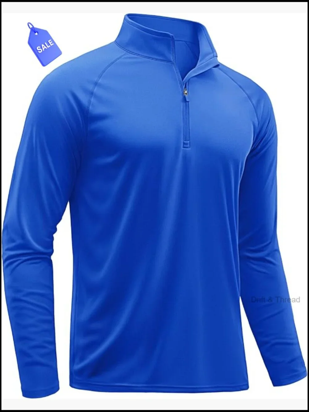 UPF 50+ Long Sleeve 1/4 Zip Sun Protection Shirt Athletic Running Top